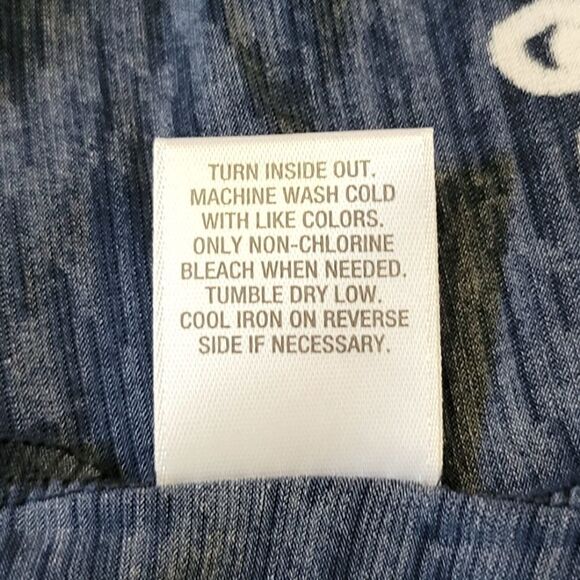 Roz & Ali Navy Blue Floral Patterned Drop Sleeve Stretchy  Blouse Size L - Picture 7 of 8